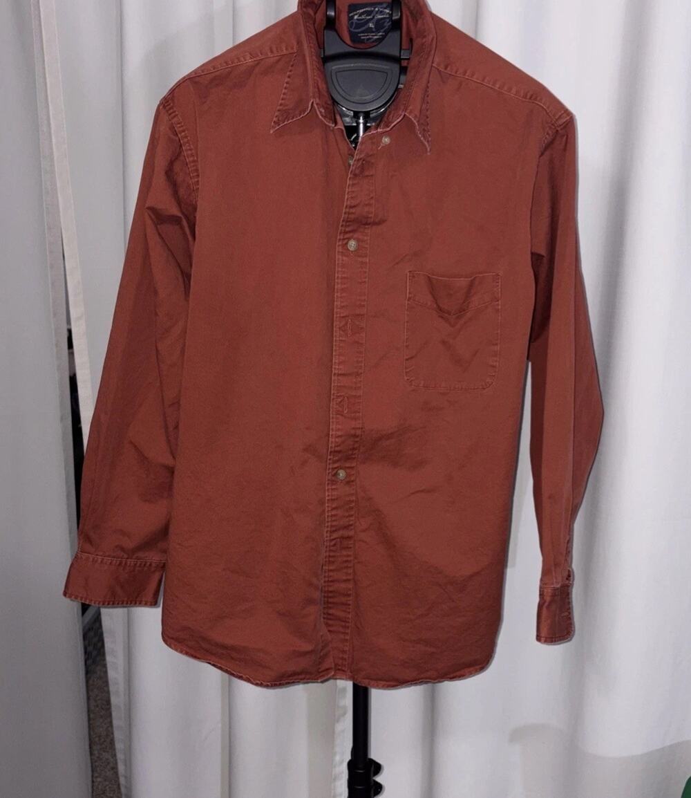 Roundtree and Yorke Men's Full Sleeve Burnt Orange Shirt XL 100% Cotton